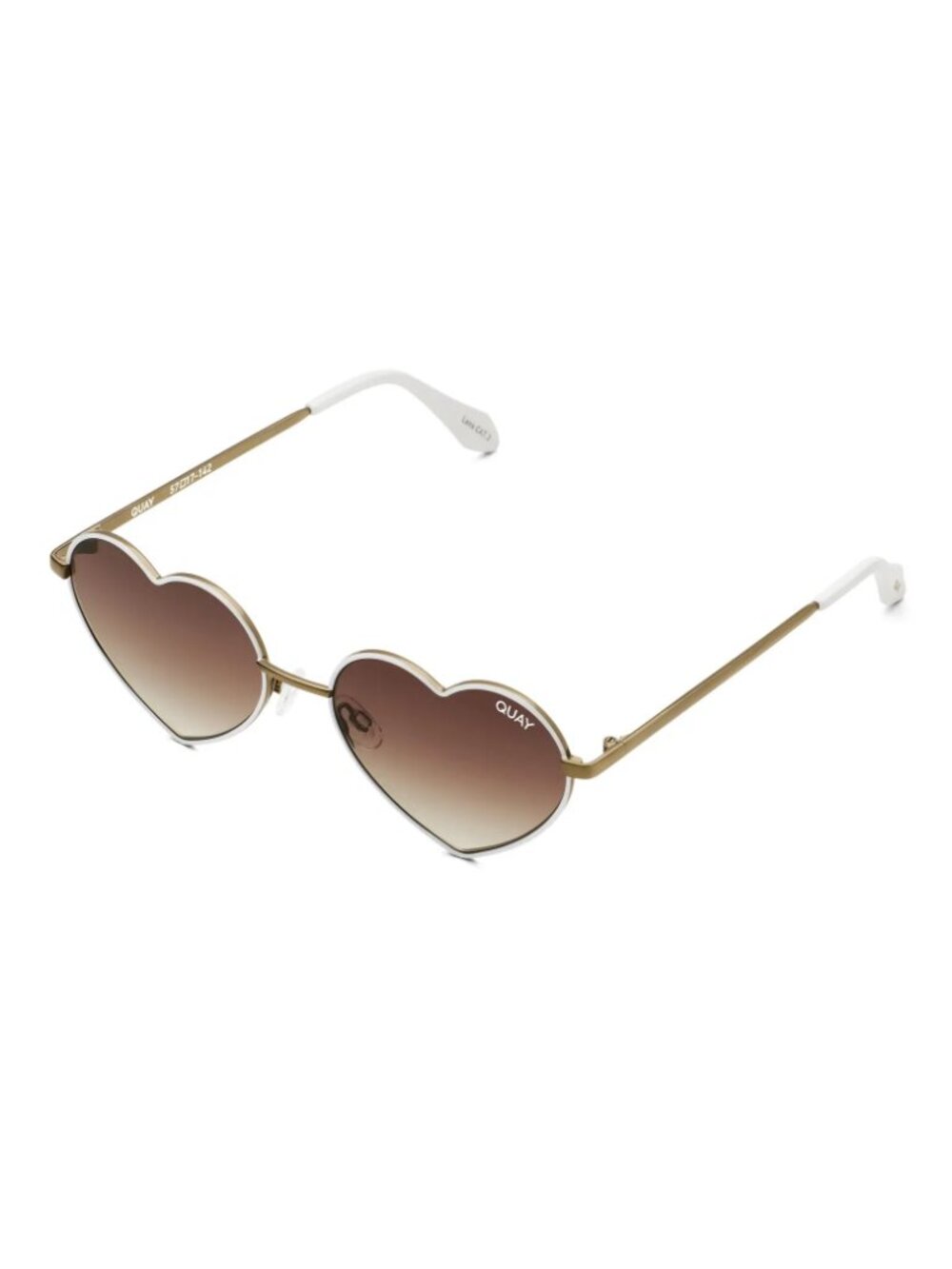 Quay Australia Heartbreaker Sunglasses White Frame / Brown Lens - NWT - Picture 3 of 3